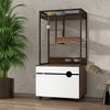 Cat Litter Box Enclosure With Cat Tree Tower Wooden Hidden Wooden Litter Box Furniture With Scratching Pads, White+Vintage, American Design - 3 of 4