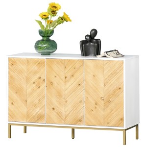 NicBex Sideboard Buffet Cabinet with 3 Doors Modern Kitchen Cabinet with Adjustable Shelf and Metal Legs,Suitable for Kitchen,Living Room - 1 of 4