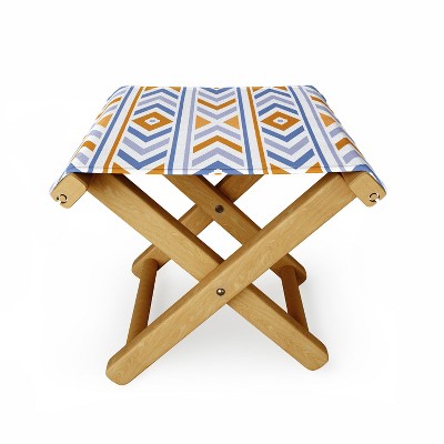 Avenie Boho Horizon Blue Folding Stool - Deny Designs