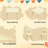 KTMBDW Kids Table and Chair Set with 2 Bunny Chairs, Wooden Activity Table for Toddlers, Cute Animal Design Study Play Set for Playroom, Cream Yellow - 4 of 4