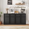 Garvee Sideboard Buffet Cabinet with Storage Drawers, 4-Door Kitchen Cabinet with Wood Handles, Modern Console Table for Dining Room, Entryway - 3 of 4