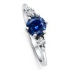 Pompeii3 1Ct TW Blue Sapphire & Diamond Ring 14k White Gold Lab Created - 3 of 4