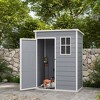 Outsunny Resin Outdoor Storage Shed, 59.5" x 36.25" Garden Shed with Lock, Vent & Window for Backyard, Patio, Garage, Lawn, Gray - image 3 of 4