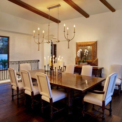 LLHZSY Gold Island Pendant Chandelier 43 3/10" Wide Modern Creative Candlestick 6-Light Fixture