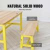 VEVOR Kids Table and Bench Set, Toddler Table and Chair Set of 3, Wood Activity Table for Art, Craft, Reading, Learning,Light Wood Color+Yellow - 4 of 4
