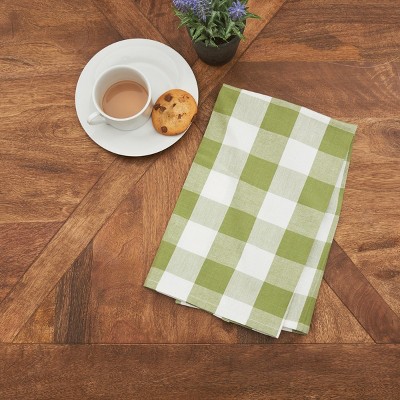 Franklin Green and White Plaid Cotton Kitchen Towel