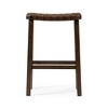 HomeRoots 30" Brown Faux Leather and Solid Wood Backless Bar Height Bar Chair - 4 of 4