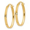 Black Bow Jewelry 3mm x 29mm 14k Yellow Gold Oval Hoop Earrings - 2 of 4