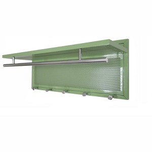 Vynxaria Multi-Color Decorative Wall Shelf with Hooks - Modern Space-Saving Design - 1 of 4