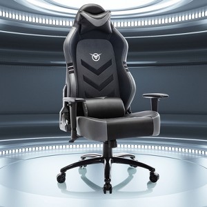 COLAMY Big and Tall Gaming Chair 350lbs-Racing Computer Gamer Chair, Ergonomic High Back PC Chair with Wide Seat, Black with Footrest - 1 of 4