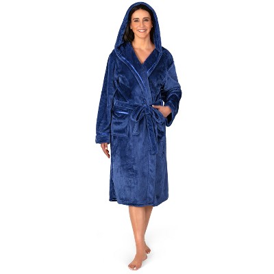 PAVILIA Fleece Robe For Women, Plush Warm Bathrobe, Fluffy Soft Spa Long Lightweight Fuzzy Cozy, Satin Trim
