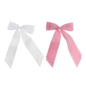 Unique Bargains Fashion Double Ribbon Hair Clips Hairdo Clip 2 Pcs - 1 of 4