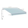 VisioGear 12*10Ft Retractable Awning, Patio Awnings with Manual Crank Handle for Deck, Yard, Blue & White, 141.75"*118"*59" - 3 of 4