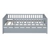 NicBex Twin Size Wooden Daybed, Modern Sofa Bed Frame with Trundle, Fence and Opening for Boy and Girl - 3 of 4