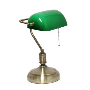 Creekwood Home 15" Timeless Antique Nickel Bankers Table Lamp Shade - 1 of 4