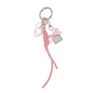 Unique Bargains Bow Fruit Heart Handbag Charm Pink Silver Tone 1 Pc - 1 of 4