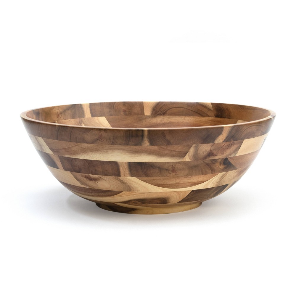 Photos - Serving Pieces 196oz Acacia Footed Round Flared Serving Bowl - Lipper International