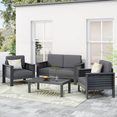 Coolbibila-Patio Furniture Set of 2 With Loveseat And Coffee Table Set, Conversation Sets For Patio, Patio Benches With Upholstered