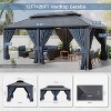 ALAULM Wall Mount Gazebo Outdoor Pergola, Hardtop Lean to Gazebo Canopy Awnings with Sloped Roof and Sturdy Steel Frame, for Patio, Deck, Backyard - 2 of 4