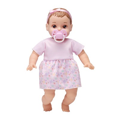 Perfectly Cute My Sweet Baby Pink Dress 14" Baby Doll - Brunette with Brown Eyes