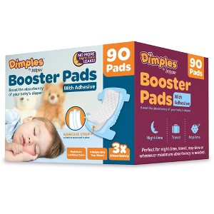 Inspire Dimples Booster Pads, Baby Super Absorbent Diaper Doubler with Adhesive (ALL SIZES) - 1 of 4