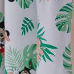 green floral, button down w/ front tie
