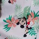 green floral, button down w/ front tie