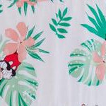 green floral, button down w/ front tie