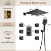CASAINC 6-Spray Thermostatic Dual Shower Heads 12 Inches Wall Mount Fixed and Handheld Shower Head 6-Jets 2.5 GPM - 4 of 4