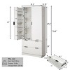 Tall Kitchen Pantry Cabinet with 2 Large Drawers, Adjustable Shelf, 8 Door Spice Racks, Fluted Freestanding Storage Organizer-The Pop Home - 3 of 4