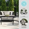 Martha Stewart 4pc Steel Patio Conversation Set with Loveseat, 2 Chairs, Coffee Table in Black - 4 of 4