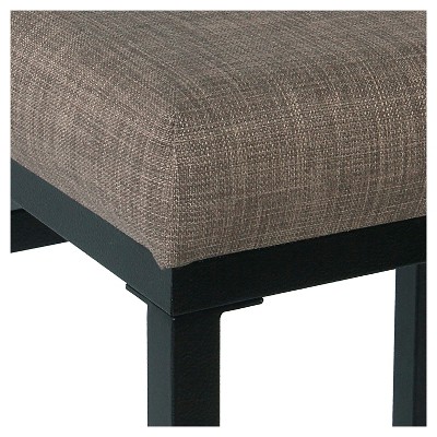 Backless Brown Wood and Metal Counter Stool