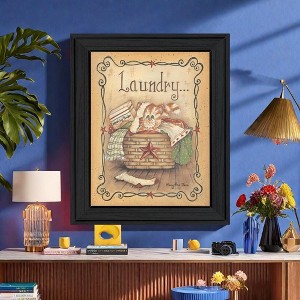 ChicFurnit Wall Art Laundry Framed Print Contemporary Black Frame for Living Room, Multicolor, 11"*1"*13" - 1 of 4