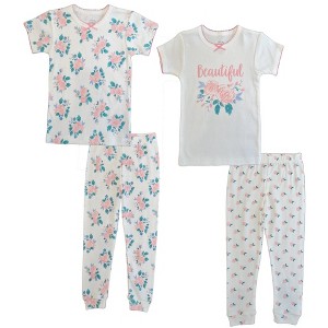 Cutie Pie Baby Gender Neutral Toddler and Infant Pajama Sleeper Set Leggings Matching Top 4 PC Set Truck Grey Size 2T - 1 of 2