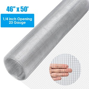 Costway 46''x 50' 1/4 inch Hardware Cloth Galvanized Chicken Wire Welded Fence Mesh Roll - 1 of 4