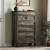 Jojoka 7 Drawer Farmhouse Dresser for Bedroom, 50" Tall Wood Chest with Jewelry Organizer for Bedroom, Living Room, or Entryway - 2 of 4