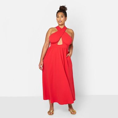 chinese dress ladies Natural Wrap Maxi Linen Dress - 100% Linen, Summer, Sun, Beach - Pure Black - L main image 0