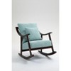 CAVINAS Mid-Century Modern Woven Fabric Rocking Chair,Comfy Accent Chair,Solid Wood Padded Glider Armchair for Living Room,Bedroom,Balcony - 2 of 4