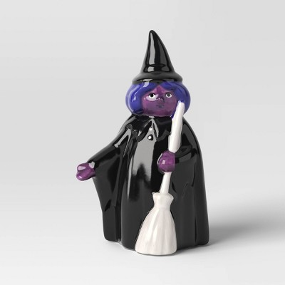 Ceramic Mantle Witch Figural with Broom Figurine - Hyde and EEK! Boutique™ Black
