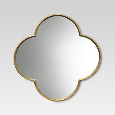 Quatrefoil Decorative Wall Mirror Gold 