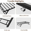 Pop Up Trundle Bed Frame,Trundle Day Bed with Lockable Casters,Foldable Metal Platform - 4 of 4