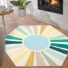 Washable Modern Colorful Rug Non Slip Low Pile Rug Soft Sun Accent Throw Floor Cover Foldable Indoor Carpet for Living Room Bedroom Playroom - 3 of 4