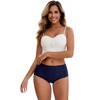 INSPIRE CHIC Women's Floral Lace Breathable Comfortable Mid Rise Underwear Briefs - 4 of 4
