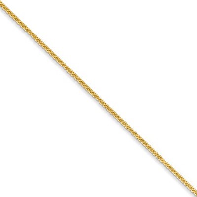 Black Bow Jewelry 1mm 14k Yellow Gold Solid Wheat Chain Necklace