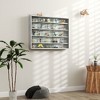 HOMCOM 5-Tier Display Cabinet, Wall-Mounted Glass Door Cabinet with 4 Adjustable Shelves - 3 of 4