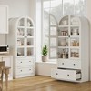 71" Tall Arched Bookcase Cabinet, Wood Arched Bookshelf with Doors & Drawers - 4 of 4