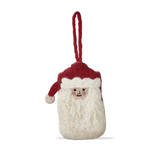tag Santa Gift Card Holder Ornament - Red Multi Wool Christmas Tree Ornament, 4.78" H, Dust Clean - 1 of 1