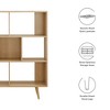 Modway Transmit 7-Shelf Bookcase – Mid-Century Modern Wood Grain Bookshelf with Open Shelves and Slatted Back - 3 of 4