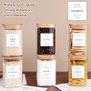 6-Pack Square Glass Canisters with Bamboo Lids & Pantry Labels, 35oz - 4 of 4