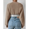 Womens Winter Sweater Shrugs Thick Sweater Knit Bolero Long Sleeve Open Front Cropped Sweater Knit Jackets,Camel - M - 3 of 4